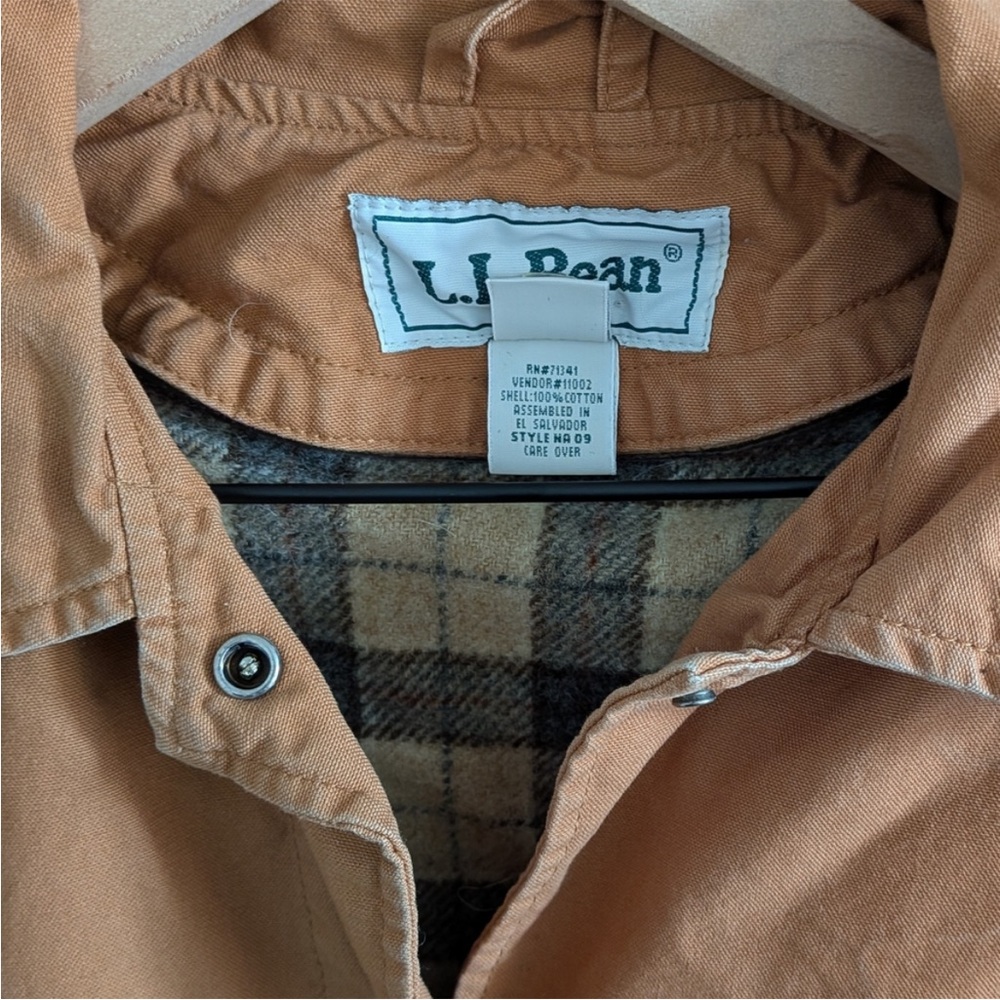 Vintage 90s flannel lined LLbean pumpkin orange barn coat chore jacket rare - Picture 5 of 8